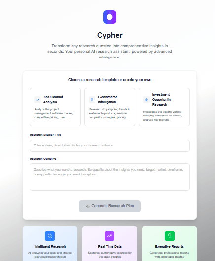Cypher - Market Intel Powerhouse