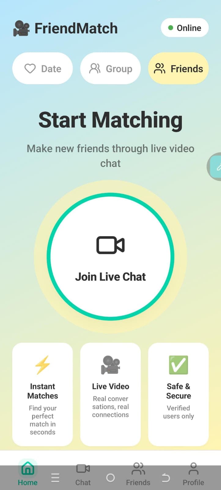 FriendMatch - Video Chat App